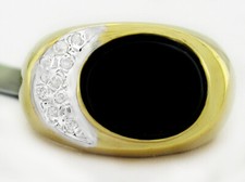GENUINE 3.34 Cts BLACK ONYX DIAMONDS RING 14K YELLOW GOLD FREE Appraisal