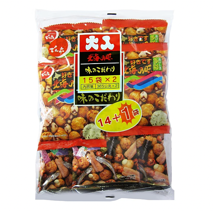 Denroku] Japan Mix Salty Rice Crackers, Snacks 730g/ Pack (Family