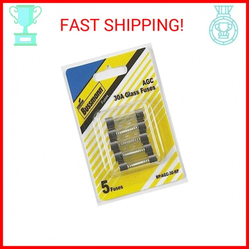 Bussmann BP/AGC-30-RP AGC Automotive Glass Fuse (1/4" X 11/4" 30 Amp), 5 Pack