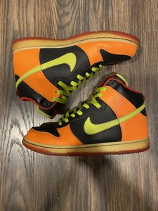 USED NIKE DUNKS DUNK HIGH ORANGE BLACK HALLOWEEN MENS SZ 9 AUTHENTIC 309432032 | eBay