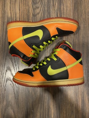 USED NIKE DUNKS DUNK HIGH ORANGE BLACK HALLOWEEN MENS SZ 9 AUTHENTIC 309432032 | eBay