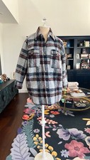 Zara fuzzy Plaid oversized Jacket kids size 11-12