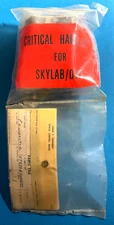 PROJECT SKYLAB OWS BAGGED CONNECTOR TAG & STAMPS & RED CRITICAL HARDWARE STICKER