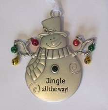 MTOP Jingle all the way JINGLE BELL SNOWMAN ORNAMENT Ganz