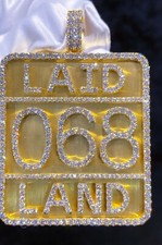 Mens 1.4 ct Passing Tester Moissanite Custom Name Pendant Silver GIFT FREE