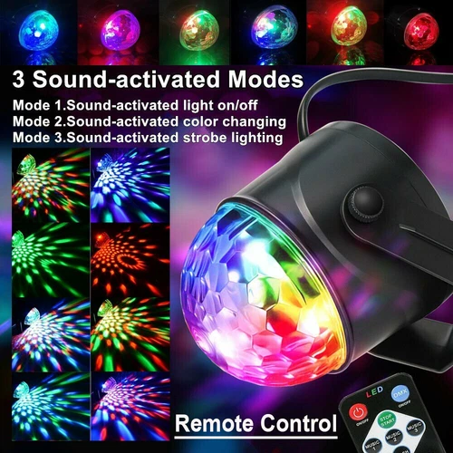 Magic Ball Light LED Party Disco RGB Rotating Club DJ Stage Lights Lamp Remote - Picture 1 of 12