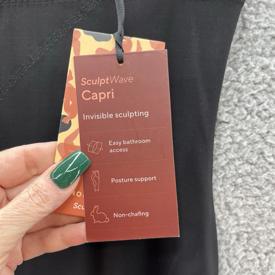 Honeylove Shape Wear Capri Womens 1X Black Sculptwave Seamless High Rise - Image 4 of 4