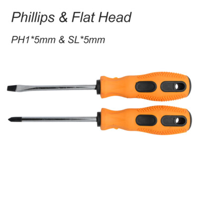 2 Pcs Screwdriver Set Philips inch Flat Slotted Phillips