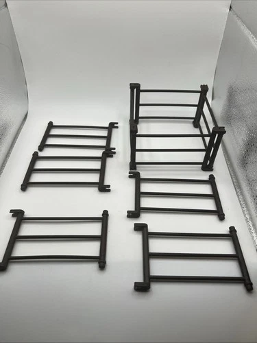 Vintage Playmobil Brown Fence Replacement Lot Of 17