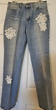 DG2 by Diane Gilman Women's Denim Embellished Boot Cut Jean
