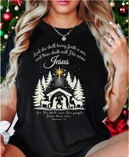 Women's Christmas T-Shirt - Nativity Scene & Jesus Christian Plus size T-shirt