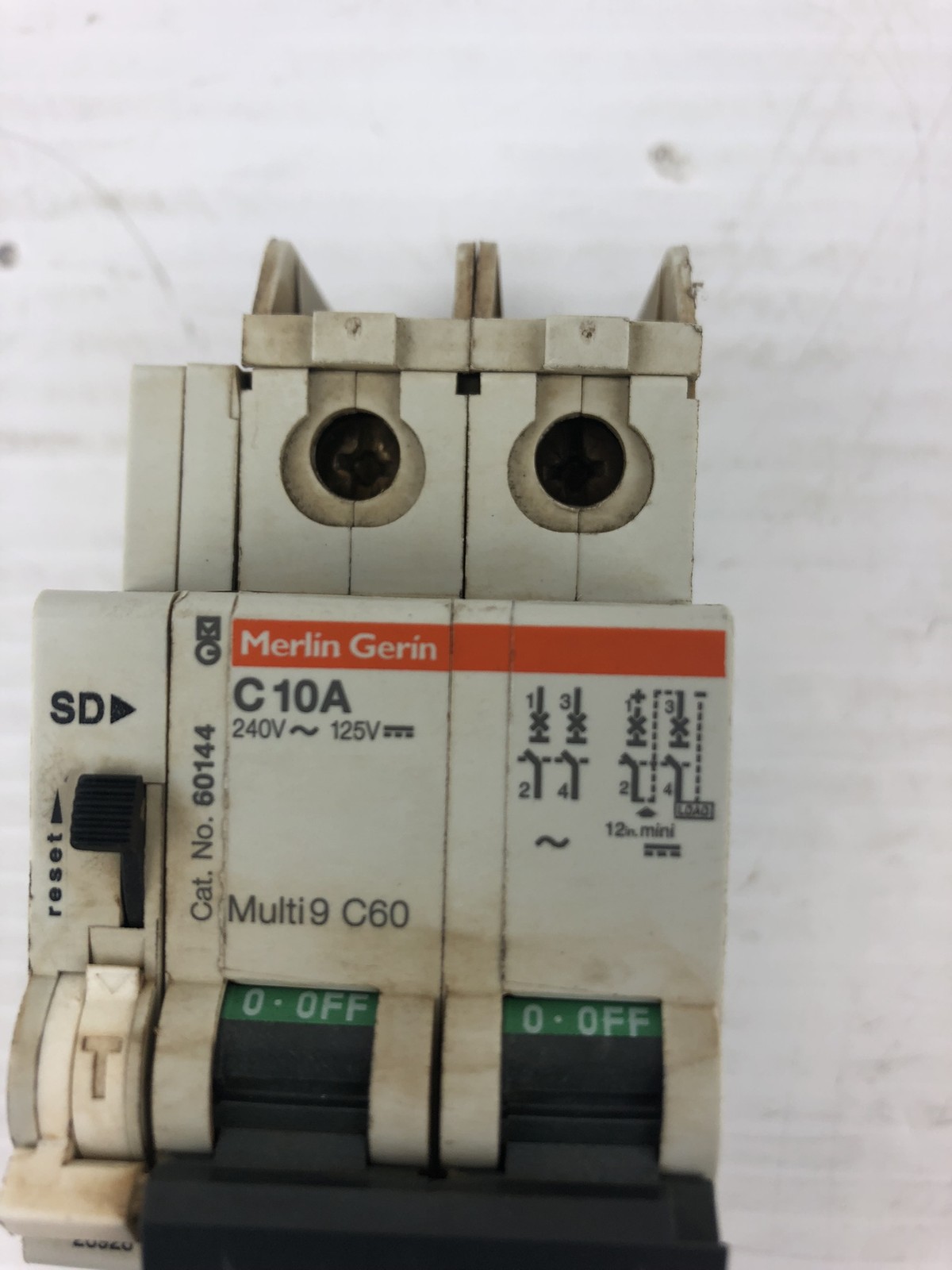 Merlin Gerin C10A 2P Circuit Breaker 60144 No Locking Clasp