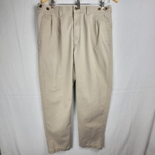 Vintage 90's Dockers Classic Fit Pleated Khaki Pants Beige W34 L32 30 Cotton