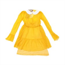 Gucci Silk Dress 38 Ladies' Yellow  728125 Chiffon detachable minidress camisole