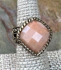 Barse NWT Pink Faceted Peach Quartz Golden Bronze Statement Ring Size 7.75 — photo 1