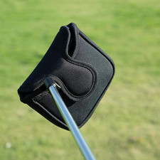 Black Golf Putter Cover Square Mallet Putter Head Cover Magnetic Square Mallet