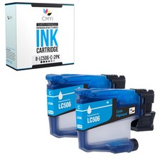 2-Pack Compatible LC506C Ink Cartridges fits Brother INKvestment MFC-J4555DW