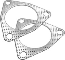 2PCS Exhaust Gasket, 3 Bolt Metal Three-hole Exhaust Flange Gasket, 2.5inch