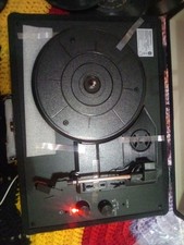 Turntable Record Player with Built in Speakers and Bluetooth Suitcase Black New