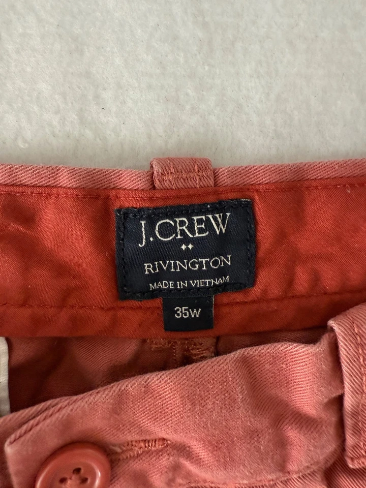 J. CREW Rojo LOBSTER Bordado Rivington Pantalones Cortos Para Hombre 35 x 11 Foto 3 de 4