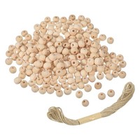 200 StüCk Holzperlen, 6Mm FüR Schmuck Basteln, NatüRliche Kugelperlen (2Mm Loch)