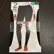 New 32 Degrees Heat Women's 2 Pack Base Layer Pants, Black, Size XL