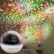 Multi Pattern Rotating Star Projector Night Light Remote Control Rechargeable