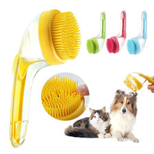 2-in-1 Dog Bath Brush with Soap Dispenser - Soft Silicone Pet Massage Brush AN