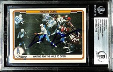 EARL CAMPBELL Signed 1982 Fleer Team Action Football Card #21 BAS #19637643