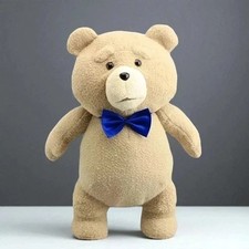 18 Inch TED Plush Toy with Blue Tie, Movie Bear Doll, Funny Gift for Fans