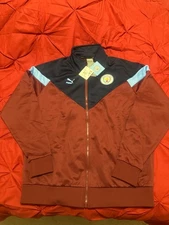 Puma Manchester City FC Track Jacket MCS Iconic Full Zip Navy Red Men's XL NEW