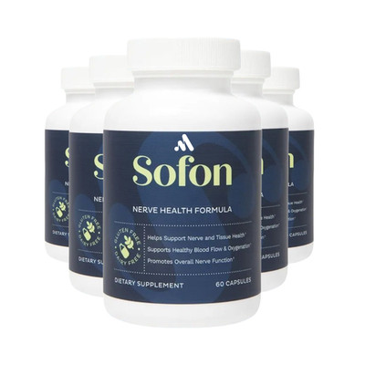 5-Pack Sofon Capsules   All Natural Super Nerve Health Support - 300 Caps