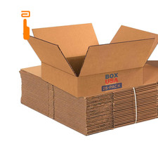 BOX USA 12 x 12 x 3 Corrugated Cardboard Boxes, Flat 12" x x 3", Kraft