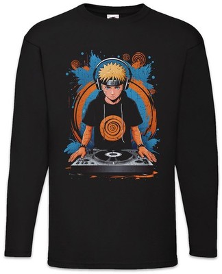 Ninja DJ Langarm T-Shirt Angebot Shinobi System Anime Naruto Music Musik