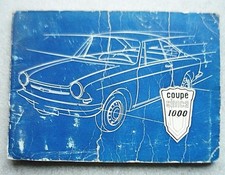 Ancienne Notice d' Entretien SIMCA 1000 Coupé 1962