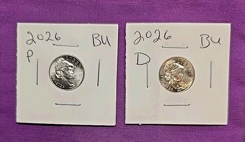2026 P & D Emerging Liberty Dimes "BU"  In Coin Flips! **FREE SHIPPING**#wj455