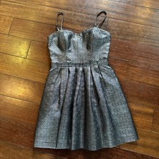 Guess Juniors Removable Straps Silver Metallic Dress Size 8 Lined Cocktail Prom
