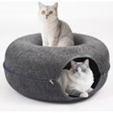 Cat tunnel bed Large indoor haven with 3 toys scratch resistant design for cats
