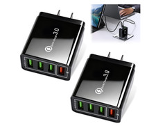 Magvolt Pro Phone Charger 2-Pack, 4-Port Wall Charger with Intelligent Temp Fast
