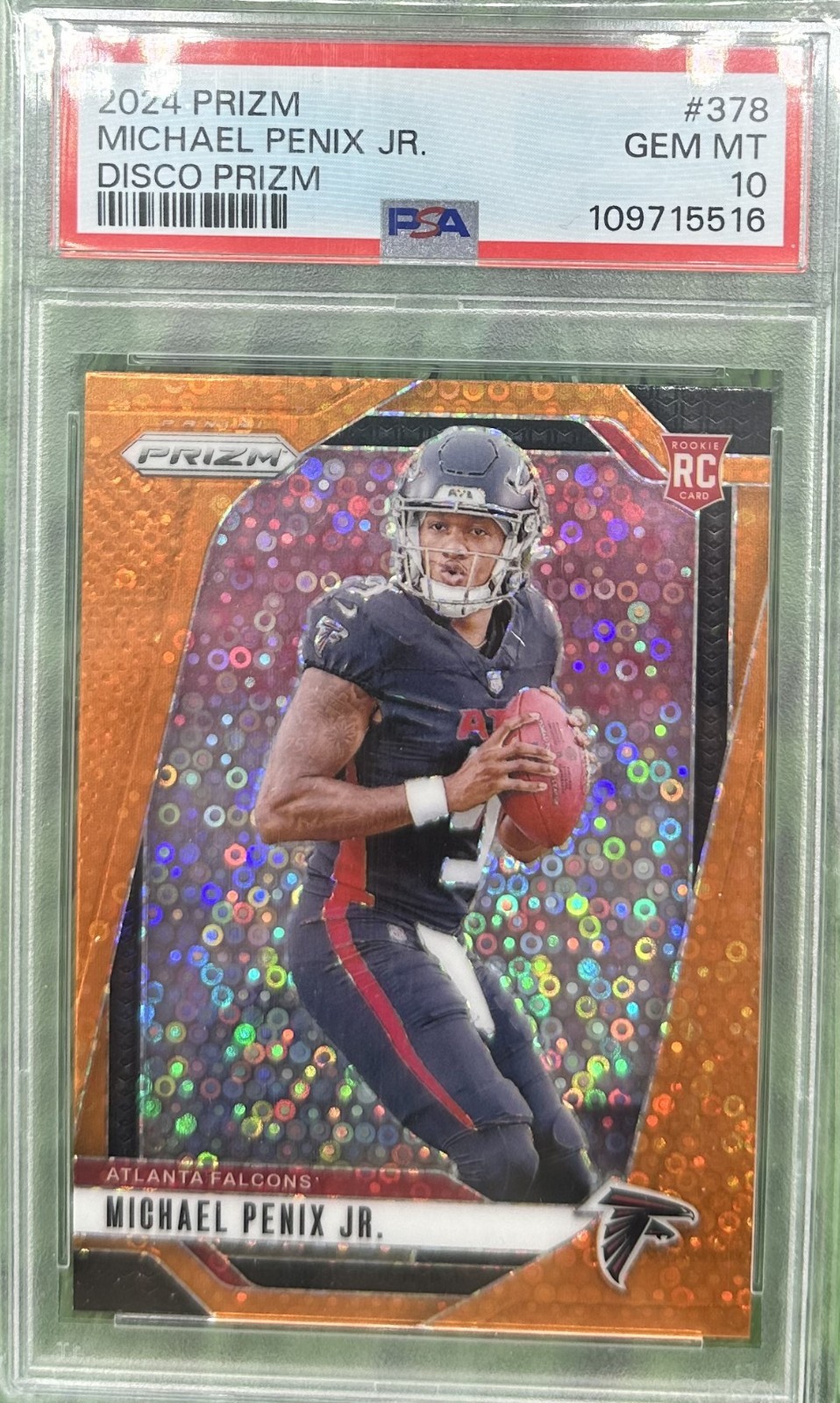 2024 Panini Prizm - Rookies Michael Penix Jr. #378 Disco Prizm (RC) PSA 10 Gem
