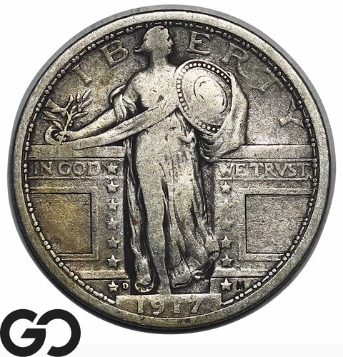 1917-D Standing Liberty Quarter Type 1, Better Date Denver Issue