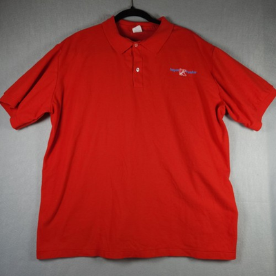 #ad Vintage Super Kmart Center Uniform Polo Shirt Mens 2XL Red Made USA 90s Retro $34.99