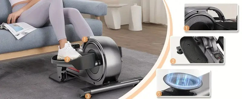 Exerciser Elliptical 8 Adjustable Speeds Under Desk Elliptical Ellipse Leg Exerc - Image 3 of 4