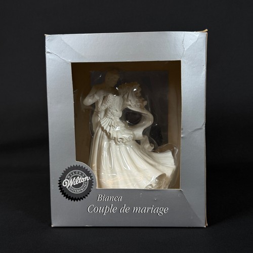 Vintage Wilton Bianca Wedding Cake Topper, 1998, Plaster Couple figurine w box
