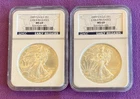 LOT of 2 - 2009 AMERICAN SILVER EAGLE EARLY RELEASES NGC MS 69 BLAST WHITE 🔥