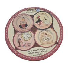 The Sakura Table Sweet Treats Gracey Knight 4 Stoneware Salad/Dessert Plates Box