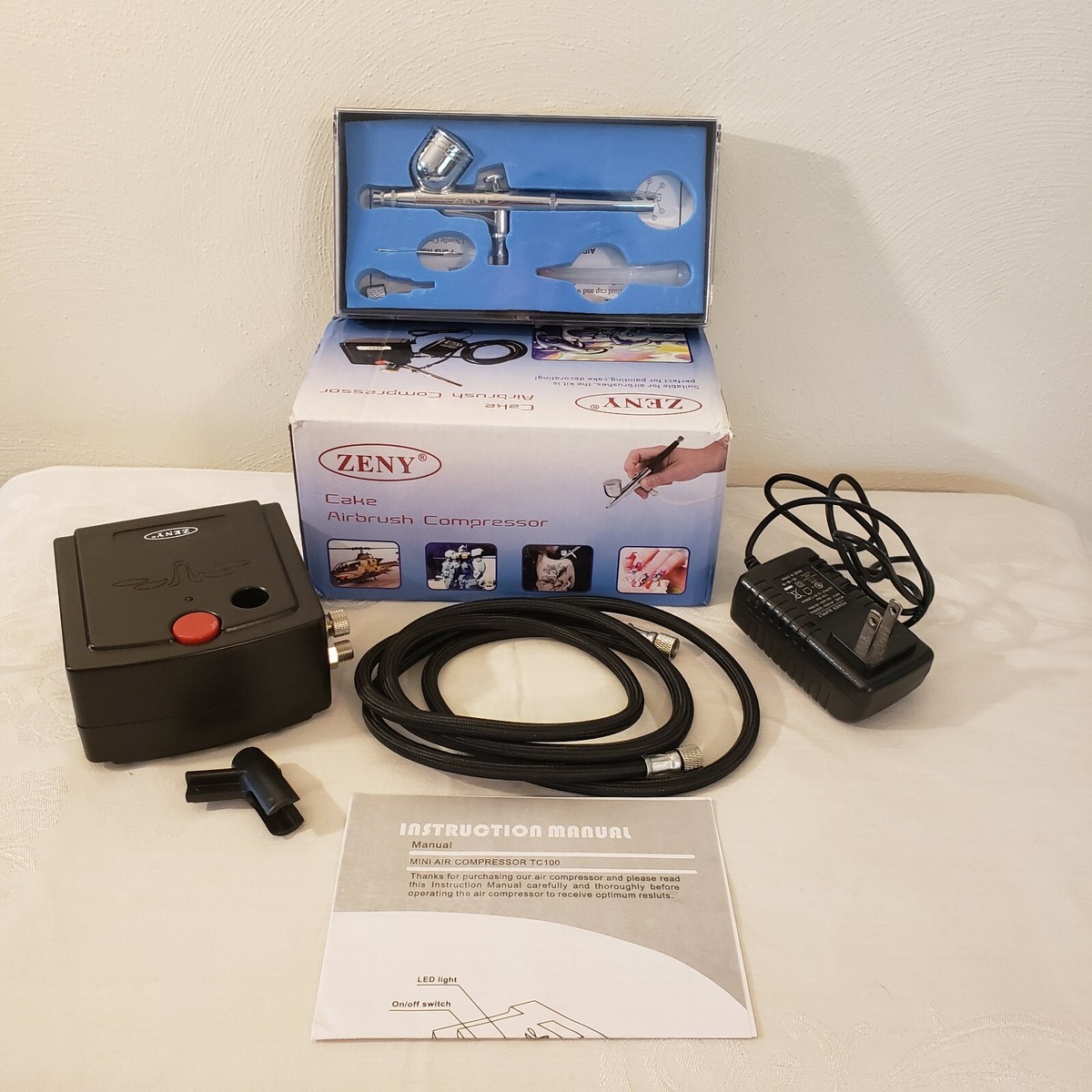Mini Air Compressor Airbrush Kit ZENY TC-100 | eBay