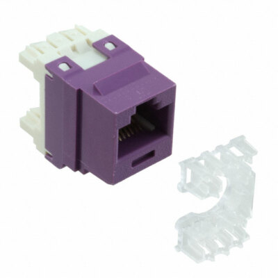 Panduit NKP5E88MVL Punchdown Jack Module, CAT5e, 8-Position, Violet Qty (25) Pcs