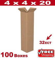 100 4x4x20 Cardboard Mailing Packing Shipping Box 200 /32 ECT Corrugated Carton