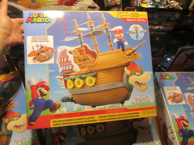 Nintendo Super Mario DELUXE BOWSERS AIRSHIP PLAYSET IN-GAME SOUNDS PLAY & STORE